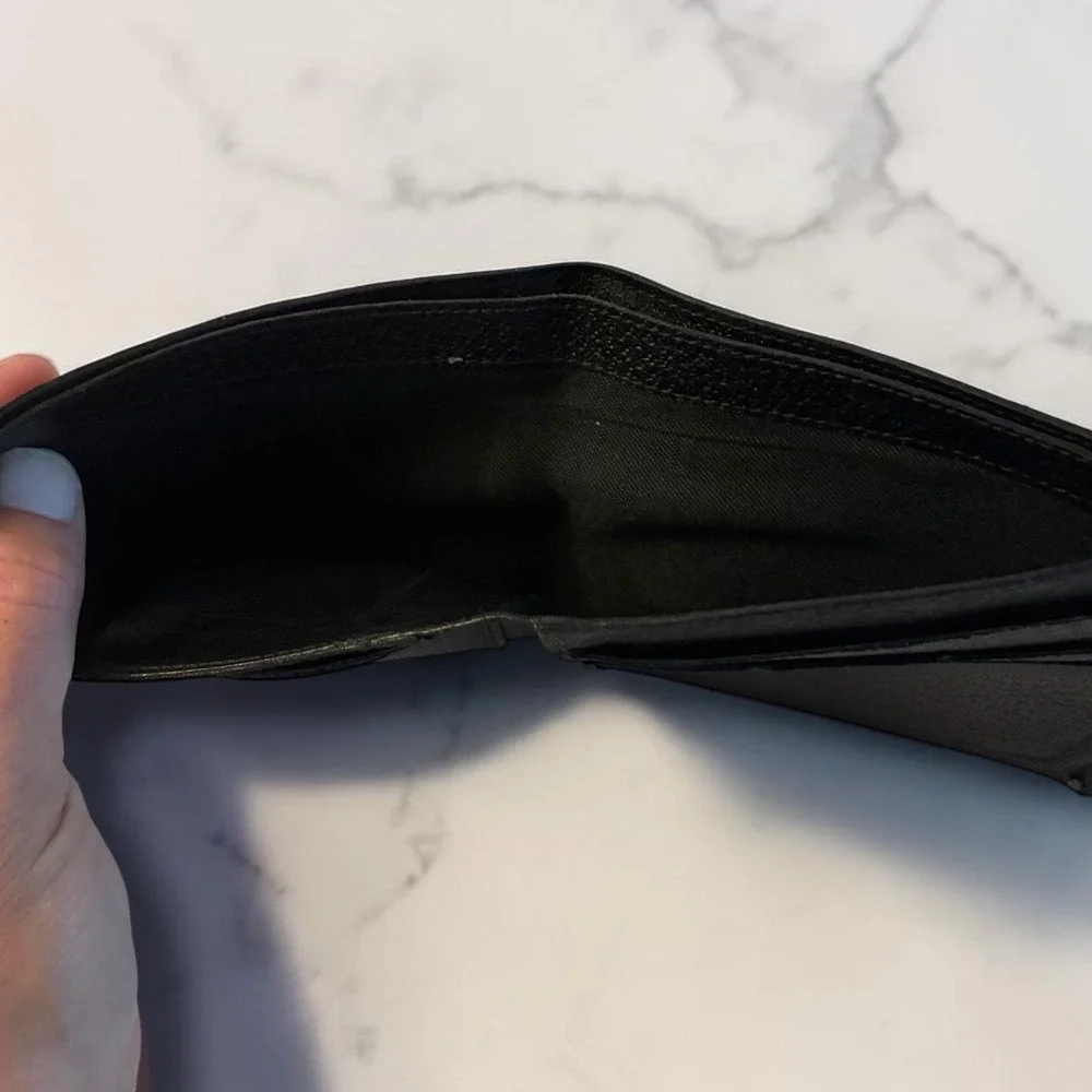 Vintage Salvatore Ferragamo Black Leather Bifold Wallet Made In Italy Luxury - Picture 11 of 13